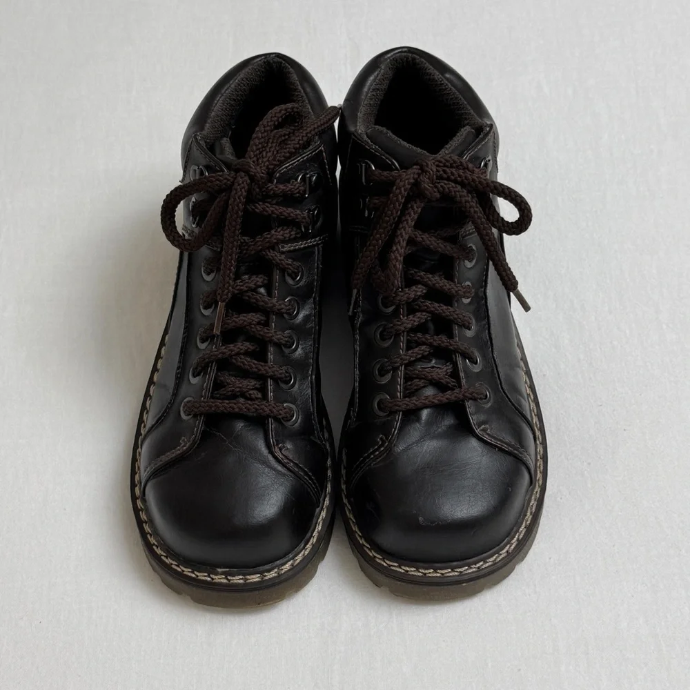 Vintage Y2K 90’s Faded Glory Brown Chunky Ankle Boots Size 10 Granola Girl Retro